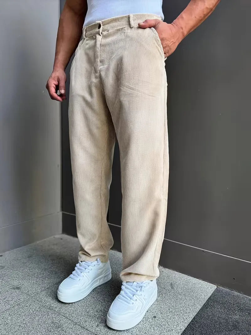 Men's Straight-Leg Corduroy Trousers