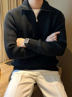 Men's Half-Zip Rib-Knit Jumper