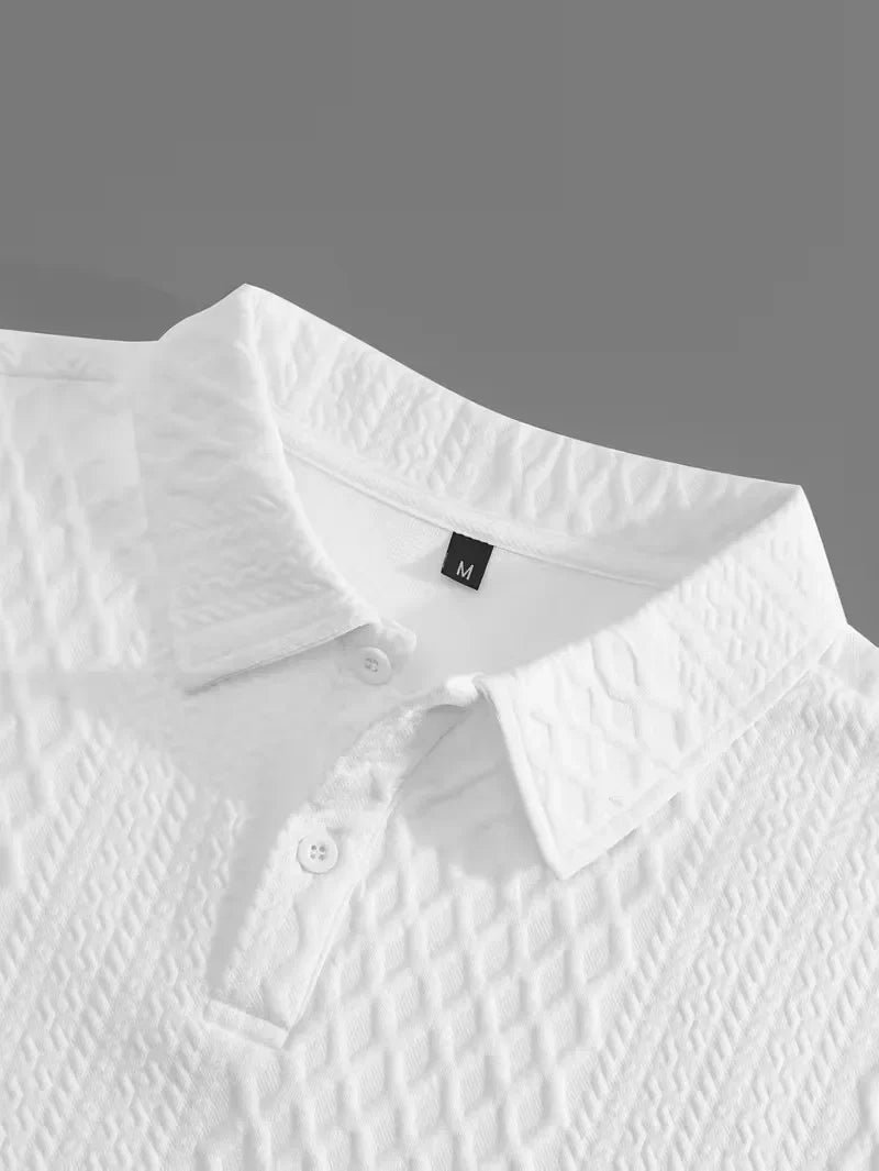 Men's Jacquard Polo and Trouser Lounge Set