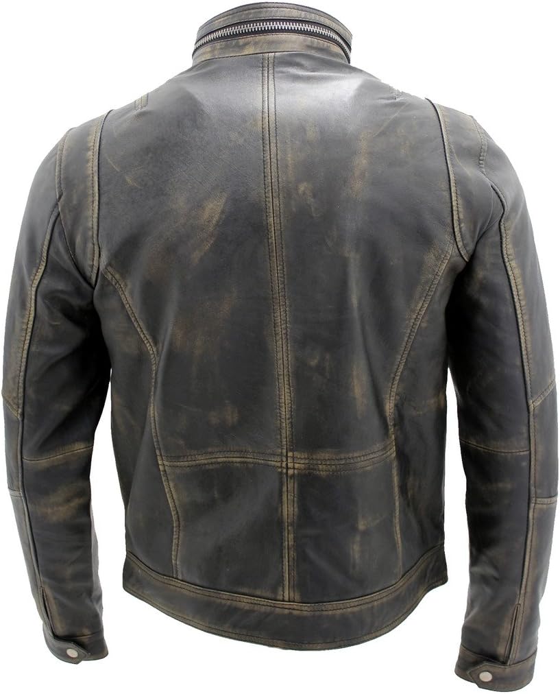 Men's Insulated Vintage Nappa leather-look Biker Jacket