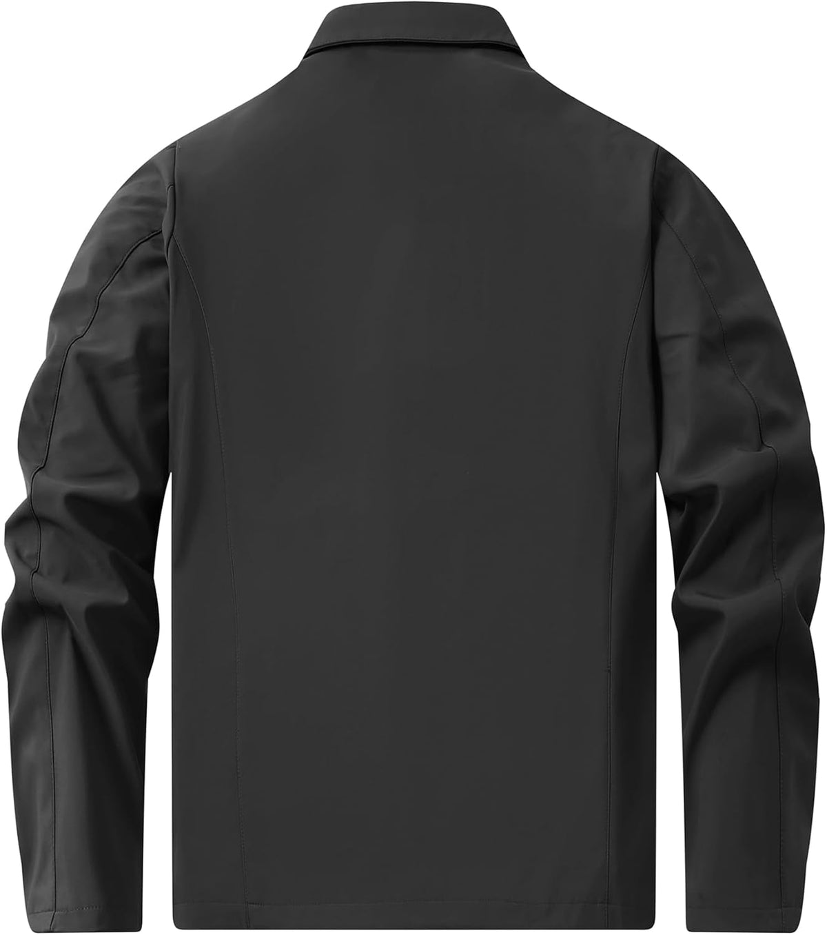 Men's Lightweight Collared Zip Jacket – Minimalist Shirt-Collar