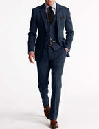 Men's Three-Piece Tweed-Style Suit – Vintage Cut