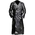 Men's Long Double-Breasted Trench Coat with Wide Lapels