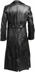 Men's Long Double-Breasted Trench Coat with Wide Lapels