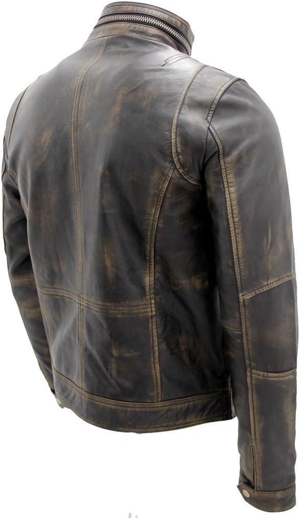 Men's Insulated Vintage Nappa leather-look Biker Jacket