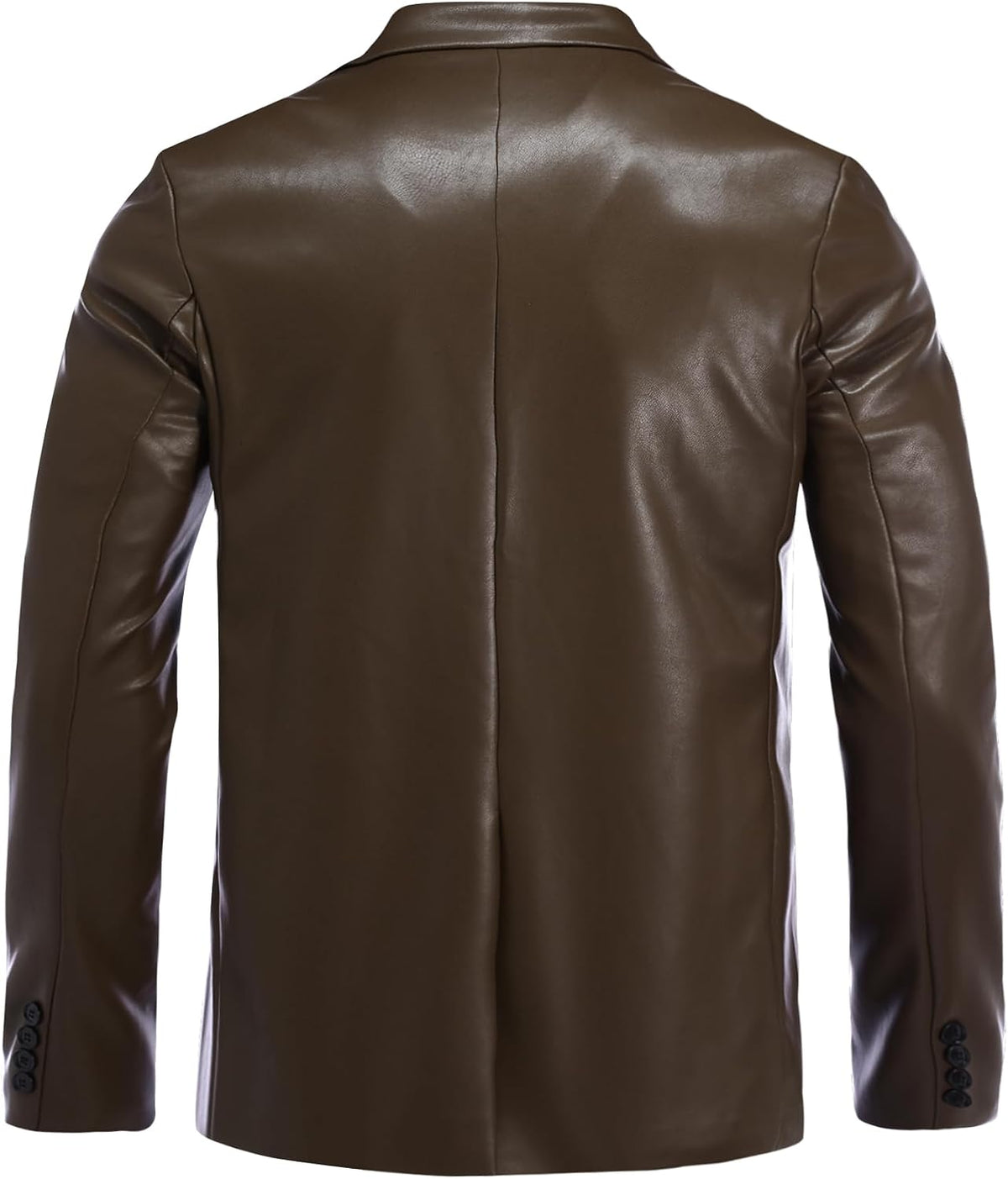 Men's Faux-Leather Tailored Blazer – Regular-Fit Two-Button Lapel Jacket