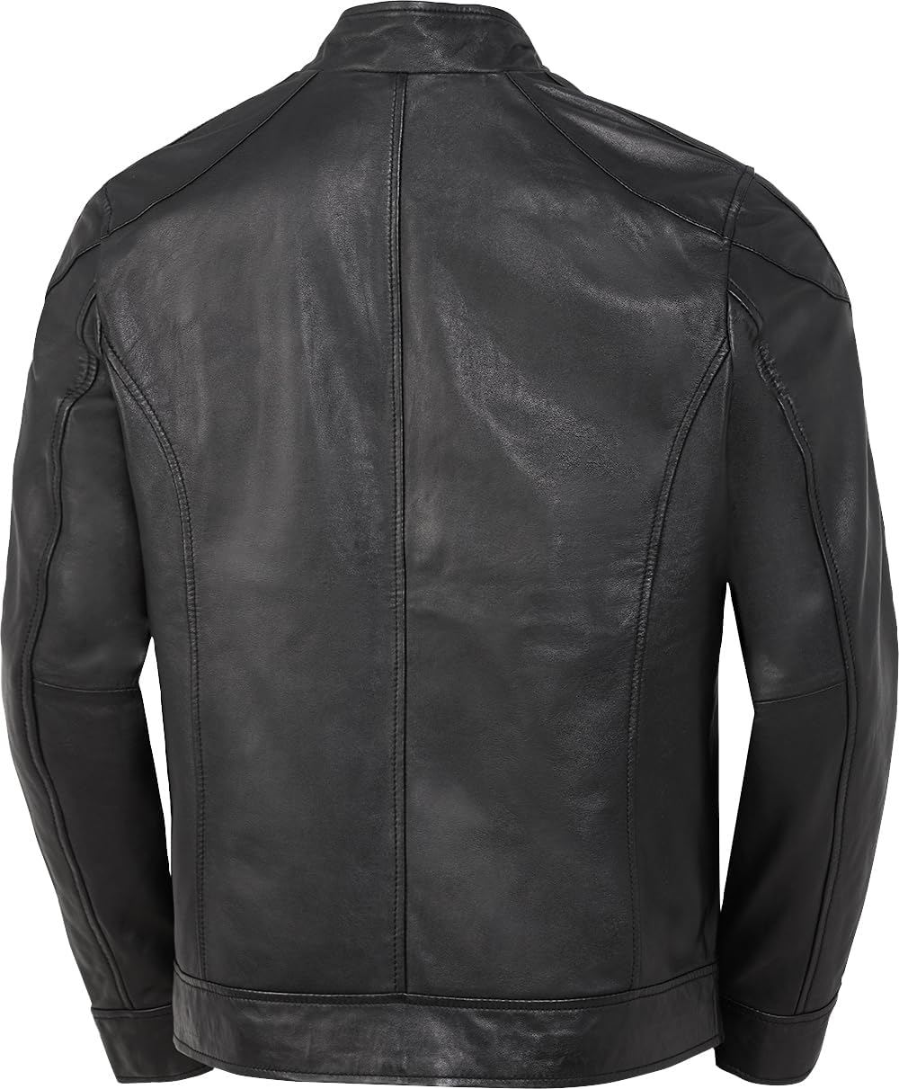 Men's Genuine Nappa leather-look Biker Jacket