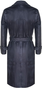 Men's Lamb Nappa leather-look Trench Coat with Tie Belt