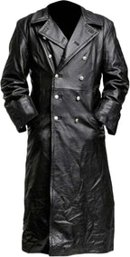 Men's Long Double-Breasted Trench Coat with Wide Lapels