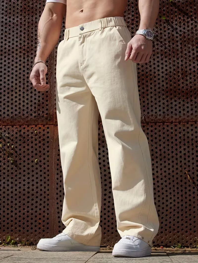 Men's Wide-Leg Trousers with Elasticated Waist