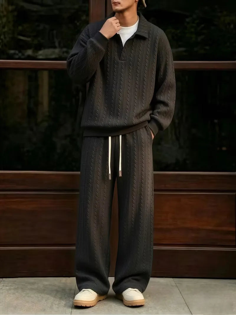 Men's Lounge Set in Cable Knit