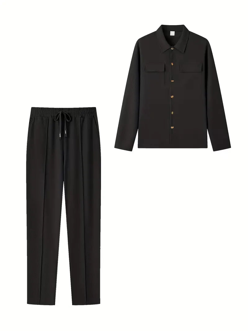 Men's Button-Up Bomber Jacket with Chest Pockets