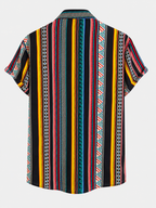 Men's Summer Resort Set – Printed Button-Up Shirt