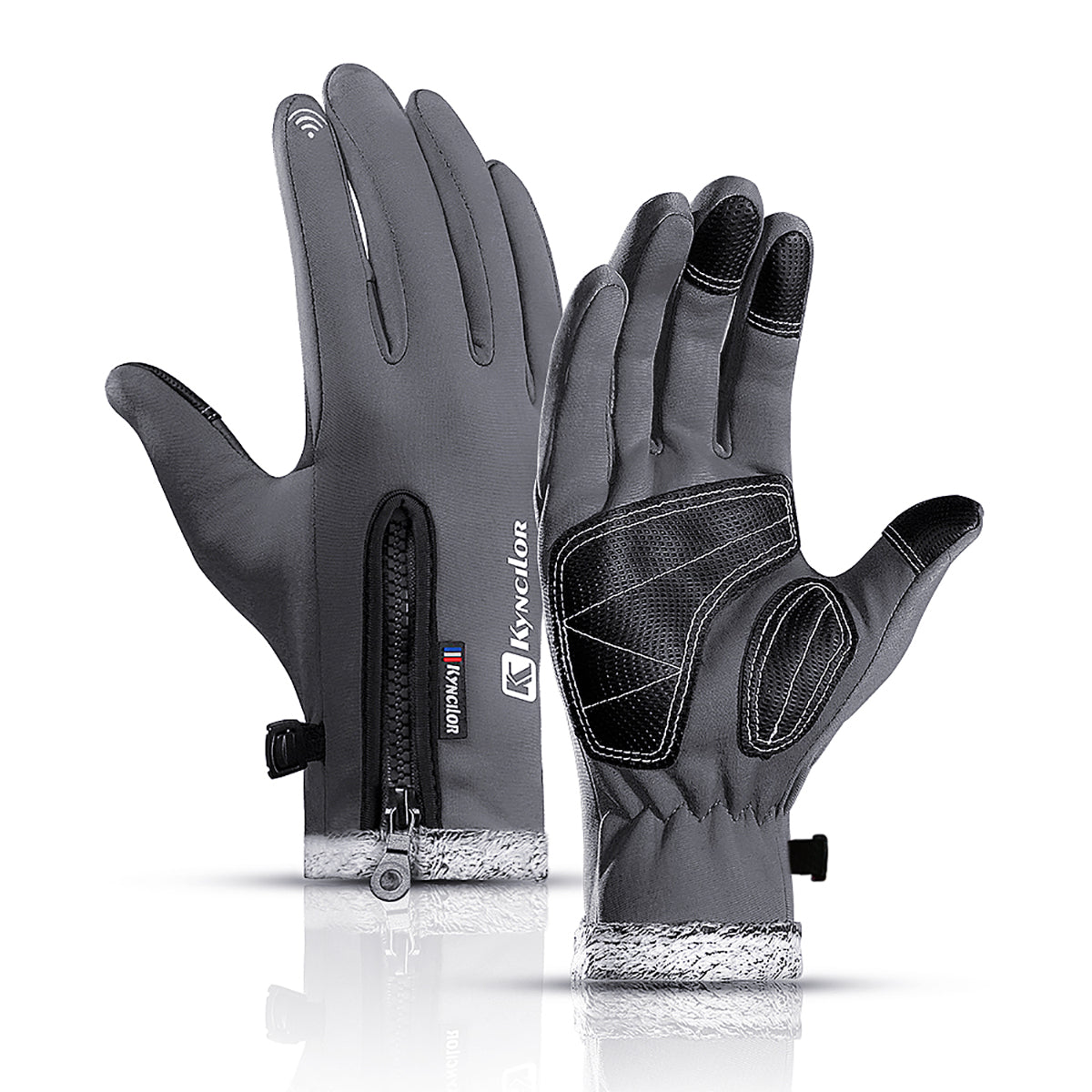 Men's Waterproof Touchscreen Ski Gloves – Fleece-Lined Windproof Anti-Slip
