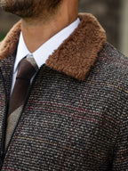 Men's Bomber Jacket with Collared Neckline