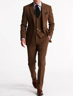 Men's Three-Piece Tweed-Style Suit – Vintage Cut
