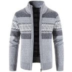 Men's Warm Knitted Zip-Up Jacket – Soft Stand-Collar Sweater
