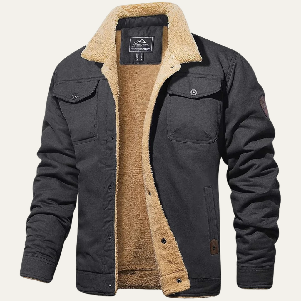 Men's Fleece-Lined Winter Coat – Button Front, Five Colours