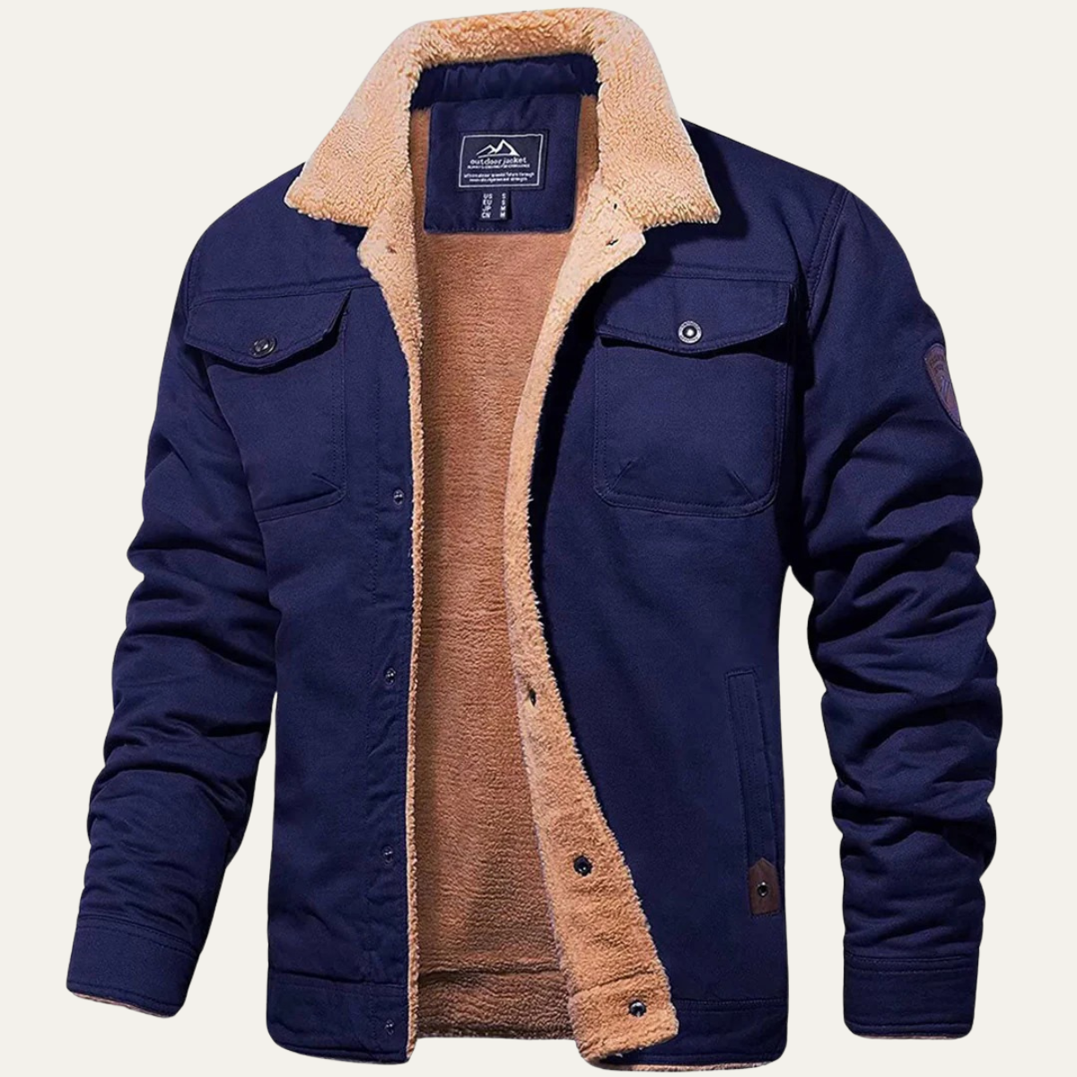 Men's Fleece-Lined Winter Coat – Button Front, Five Colours