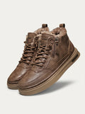 Men's faux fur-Lined leather-look Ankle Boots