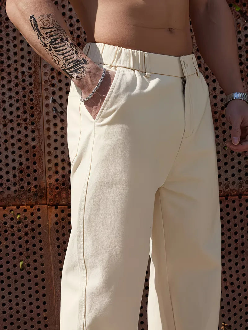 Men's Wide-Leg Trousers with Elasticated Waist