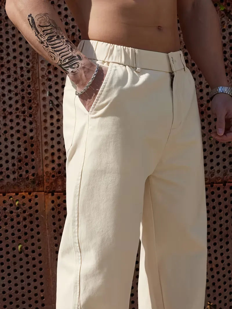 Men's Wide-Leg Trousers with Elasticated Waist