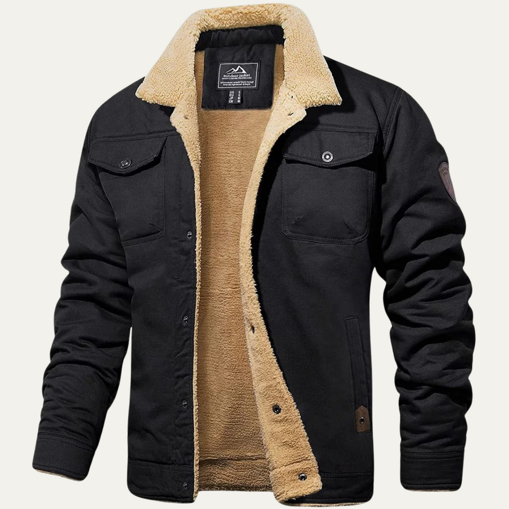 Men's Fleece-Lined Winter Coat – Button Front, Five Colours