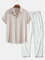 Men's Textured Two-Piece Set – 7 Colour Options
