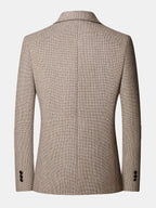 Men's Fine Check wool-blend Look Blazer with Notched Lapels