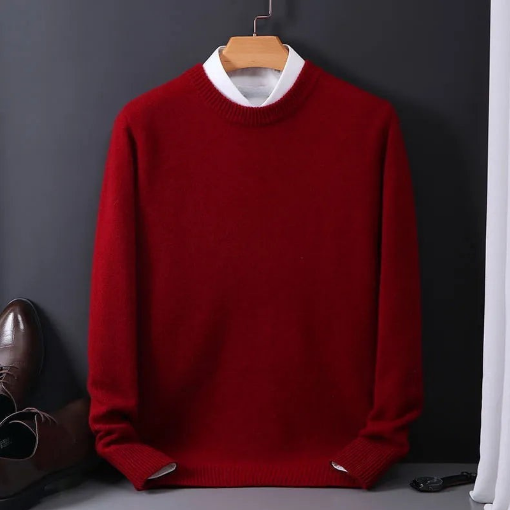 Men's Classic Crew-Neck Winter Sweater – Soft Long-Sleeve Knit