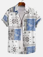 Men's Paisley Print Shirt with Button Placket