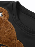 Men's Plush Appliqué Crew Neck Sweatshirt