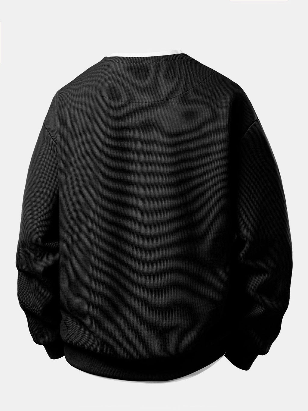 Men's Waffle Textured Layered Sweatshirt