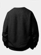 Men's Waffle Textured Layered Sweatshirt
