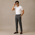 Men's Slim-Fit Stretch Dress Trousers – Flat Front