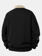 Men's Relaxed Fit Printed Polo Sweatshirt