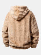 Men's Winter Teddy Co-Ord Tracksuit – Ribbed Pullover Hoodie