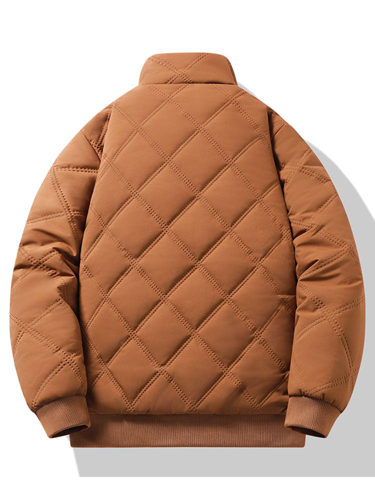 Men's Faux Fur-Lined Quilted Winter Jacket