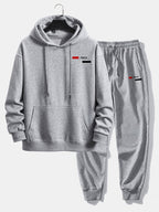 Men's Relaxed Fit Tracksuit – Cotton Blend Hoodie and Joggers