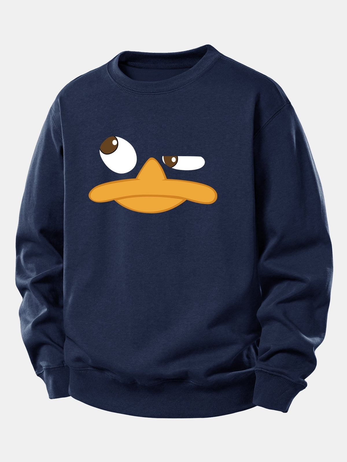 Men's Cartoon Duck Face Graphic Sweatshirt