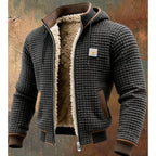 Men's Thermal Fleece Winter Jacket – Quilted Hooded Zip-Up Coat