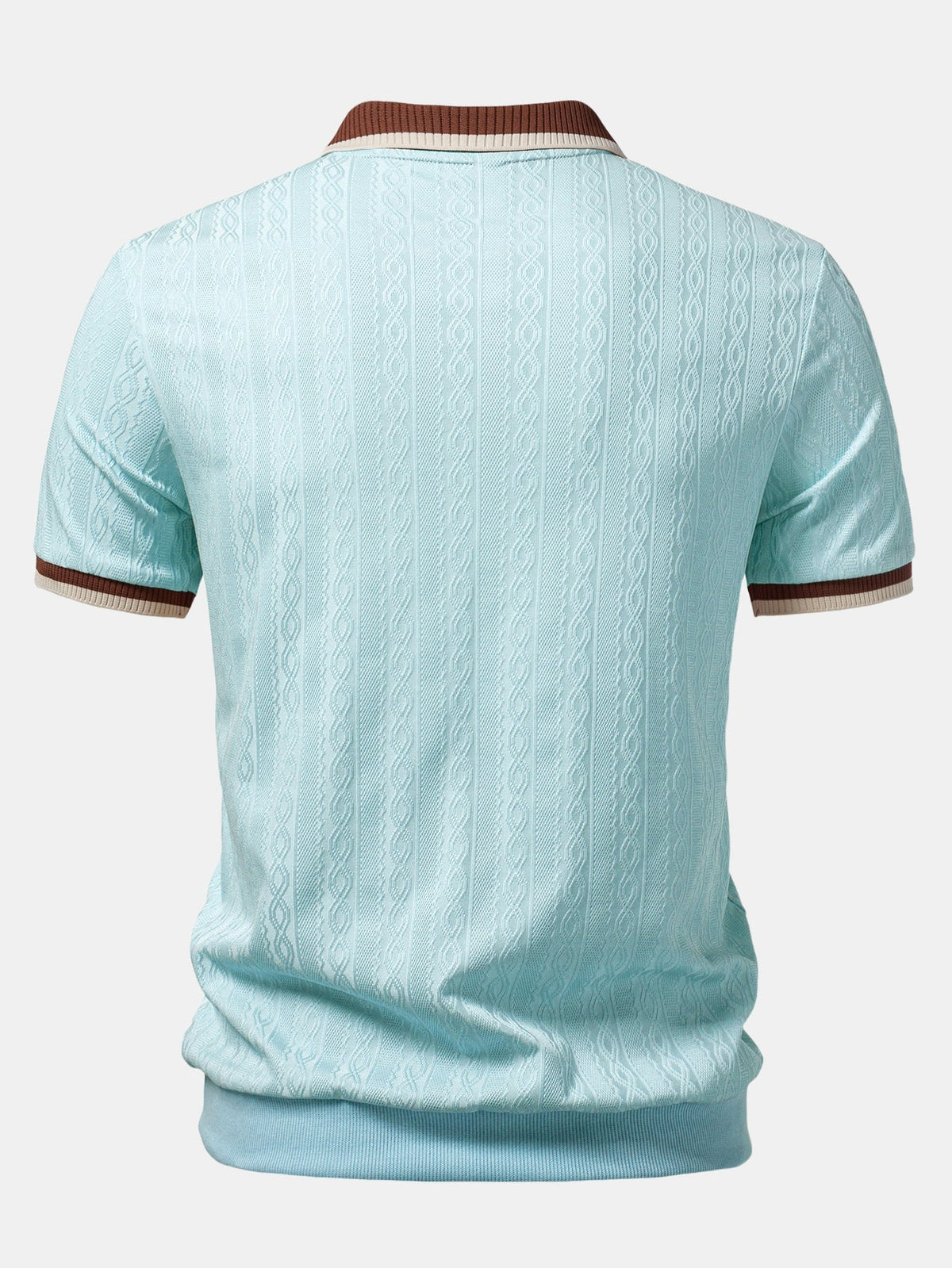 Men's Twisted Jacquard Quarter-Zip Knit Polo