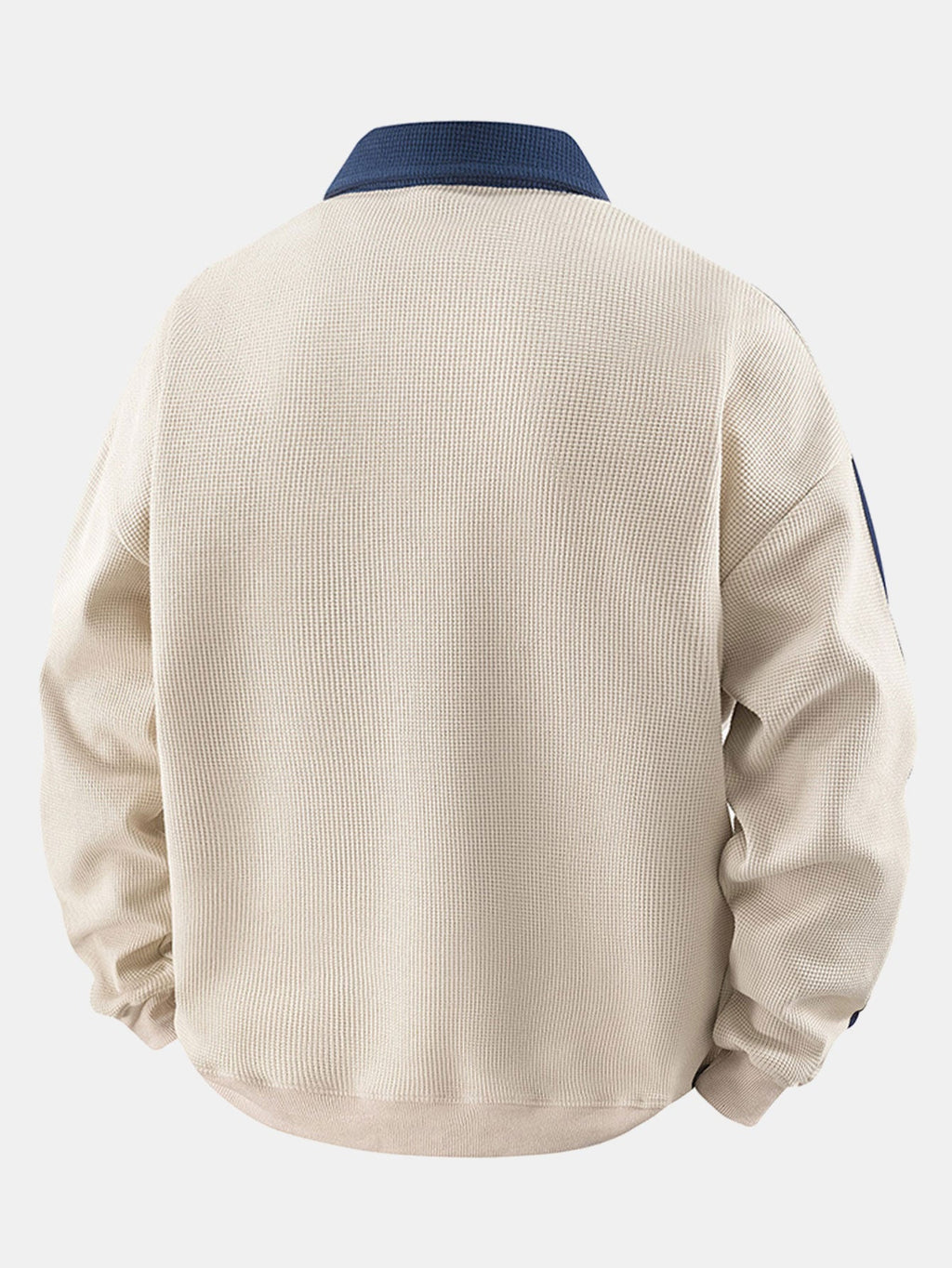 Men's Waffle Textured Quarter-Zip Polo Sweatshirt