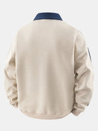 Men's Waffle Textured Quarter-Zip Polo Sweatshirt