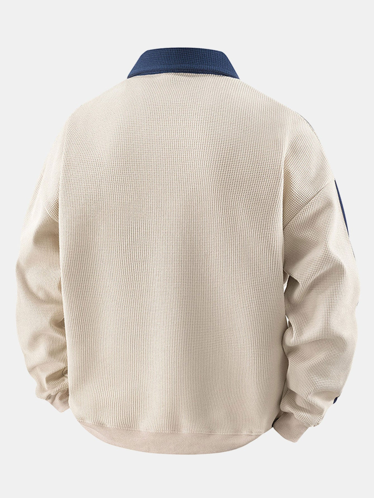 Men's Waffle Textured Quarter-Zip Polo Sweatshirt