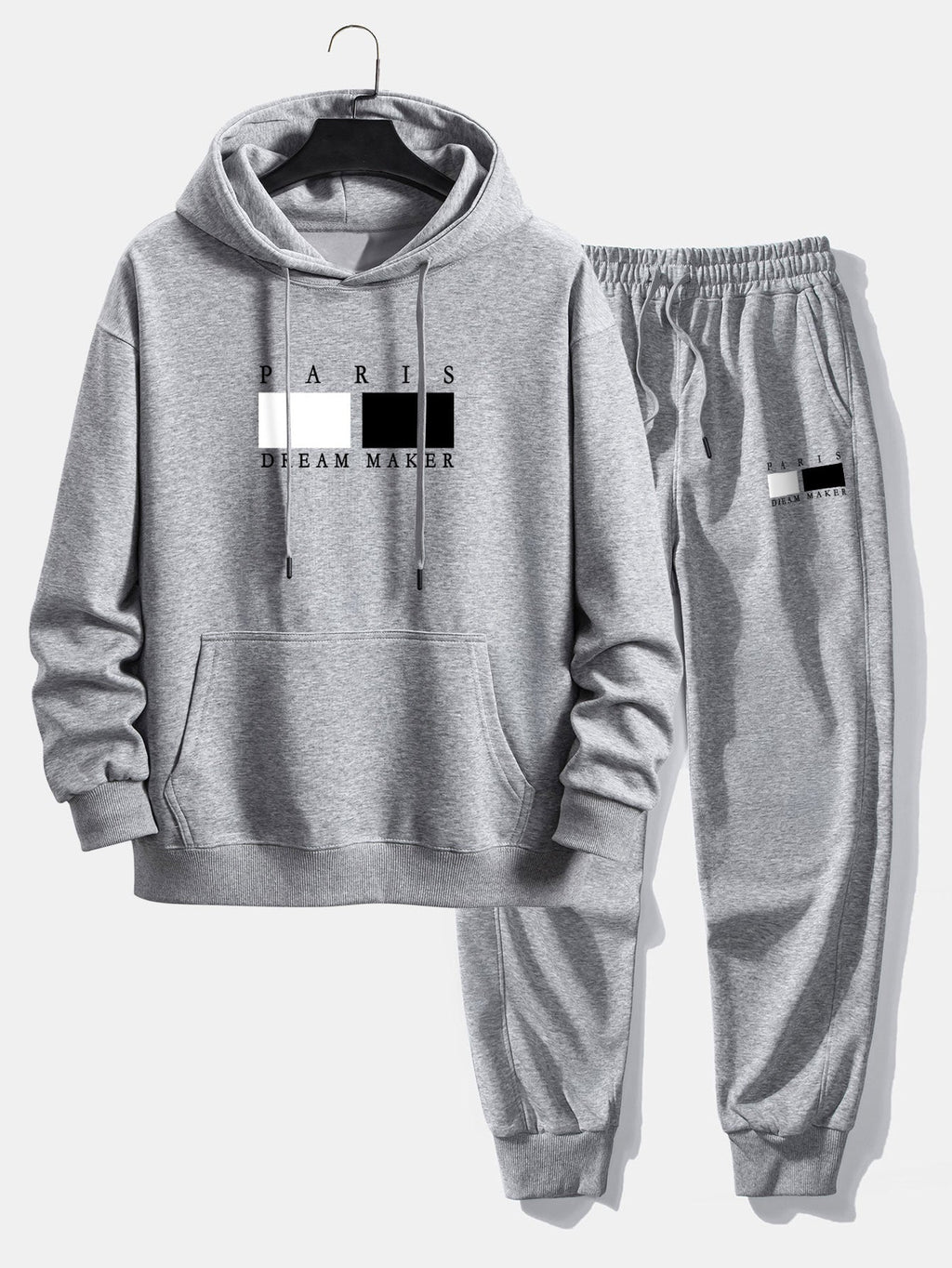 Men's Relaxed Hoodie Tracksuit – Cotton Blend Jogger Set