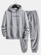 Men's Relaxed Cotton Blend Hoodie Tracksuit