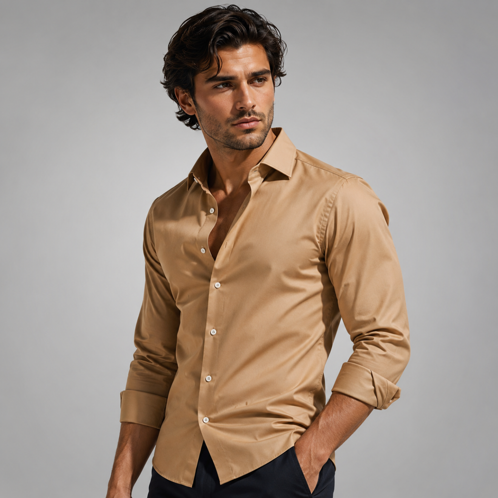 Men's Slim-Fit Stretch Dress Shirt – Wrinkle-Resistant