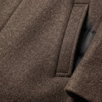 Men's Classic Wool-Blend Overcoat – Structured Collar, Button Front