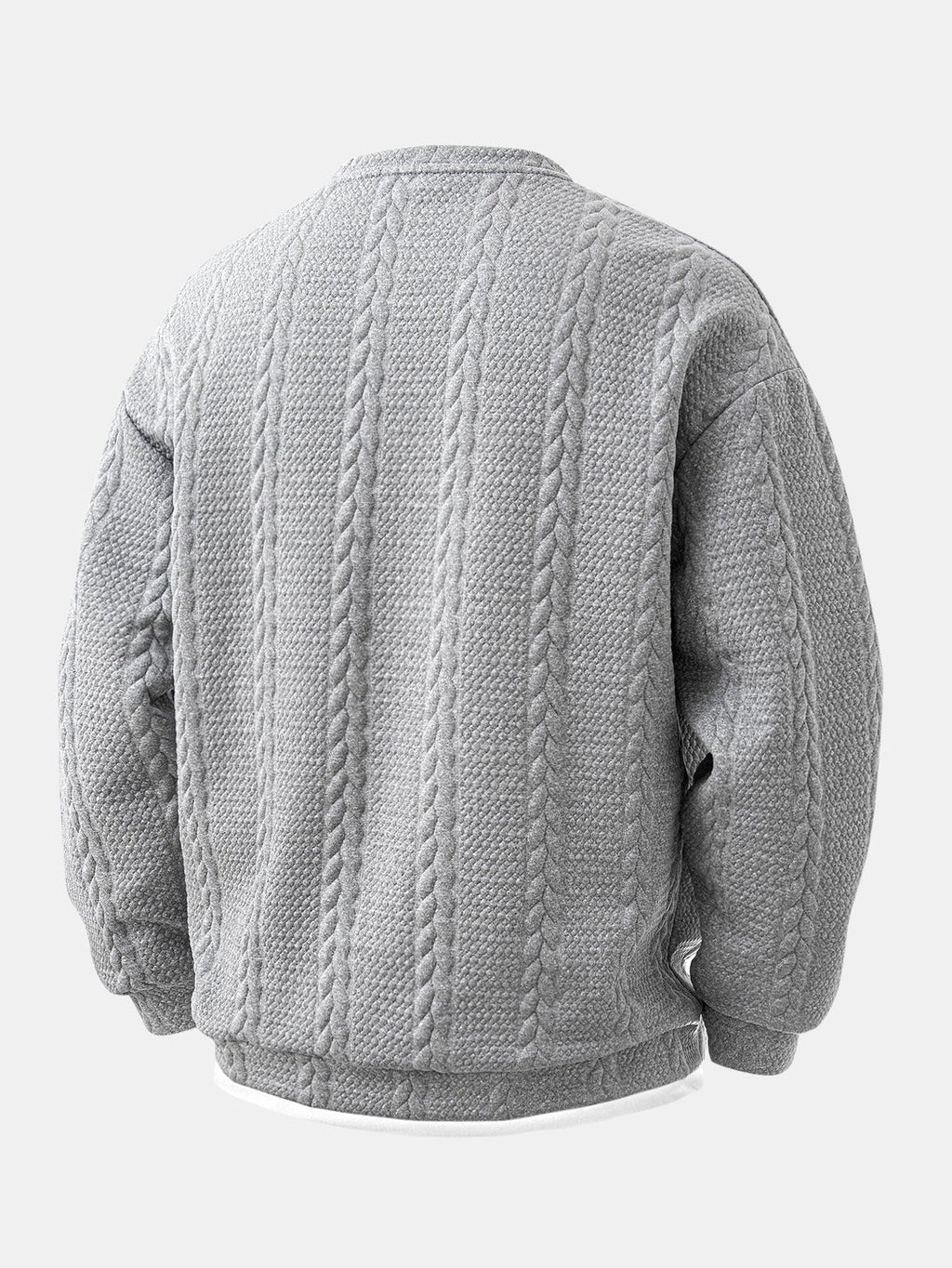 Men's Cable Textured Jacquard Sweatshirt